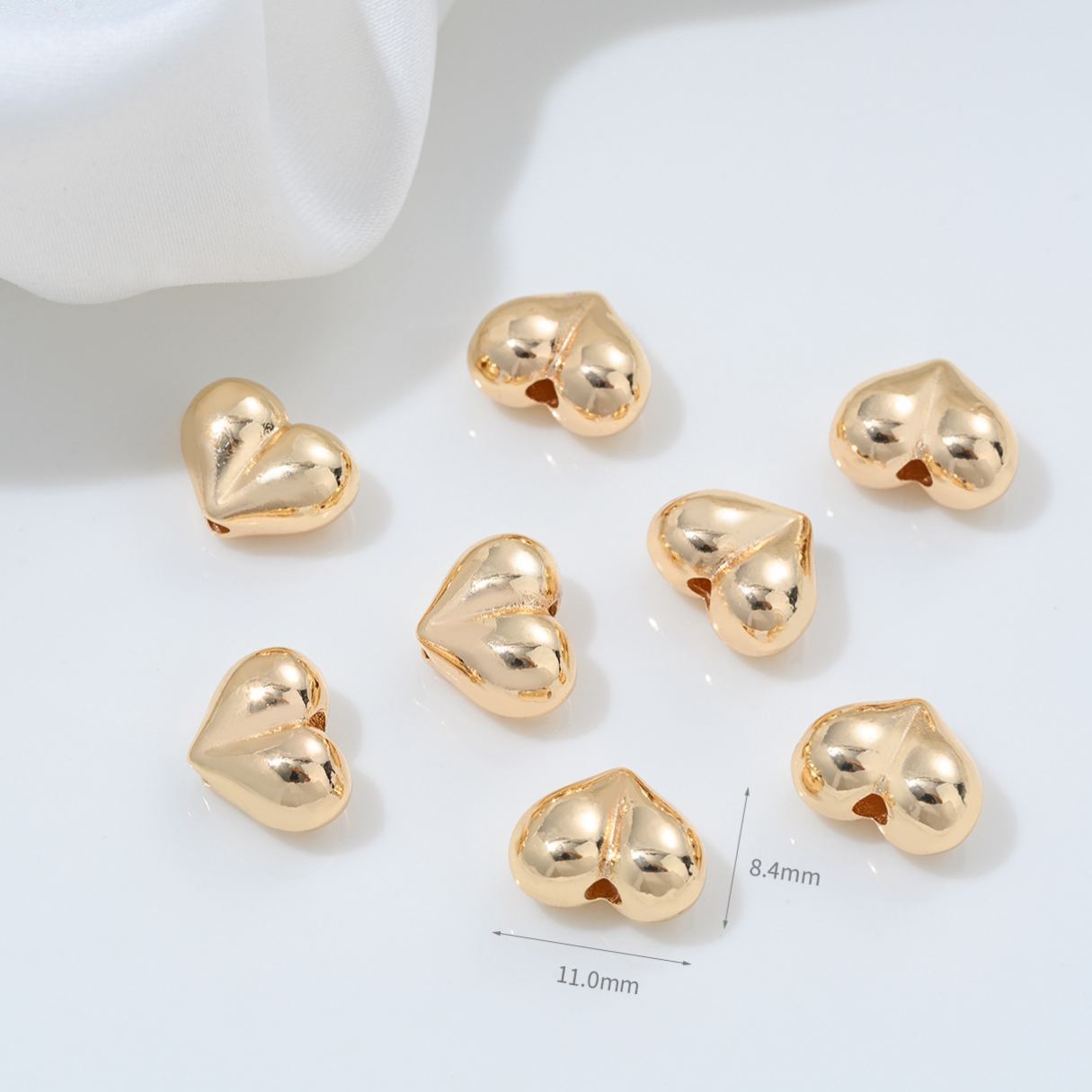 Gold Plated Heart Star Moon Spacer Beads Accessory for DIY Multiple Style