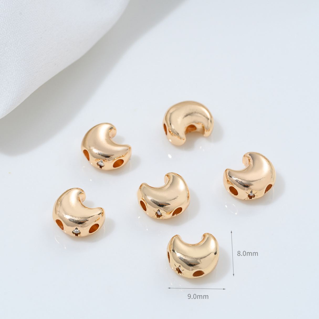 Gold Plated Heart Star Moon Spacer Beads Accessory for DIY Multiple Style