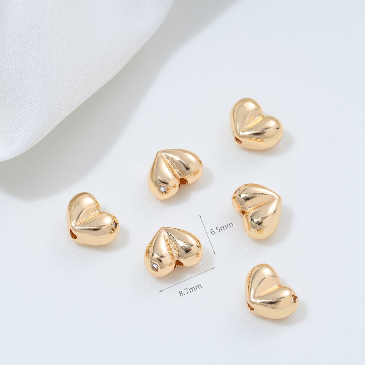 Gold Plated Heart Star Moon Spacer Beads Accessory for DIY Multiple Style
