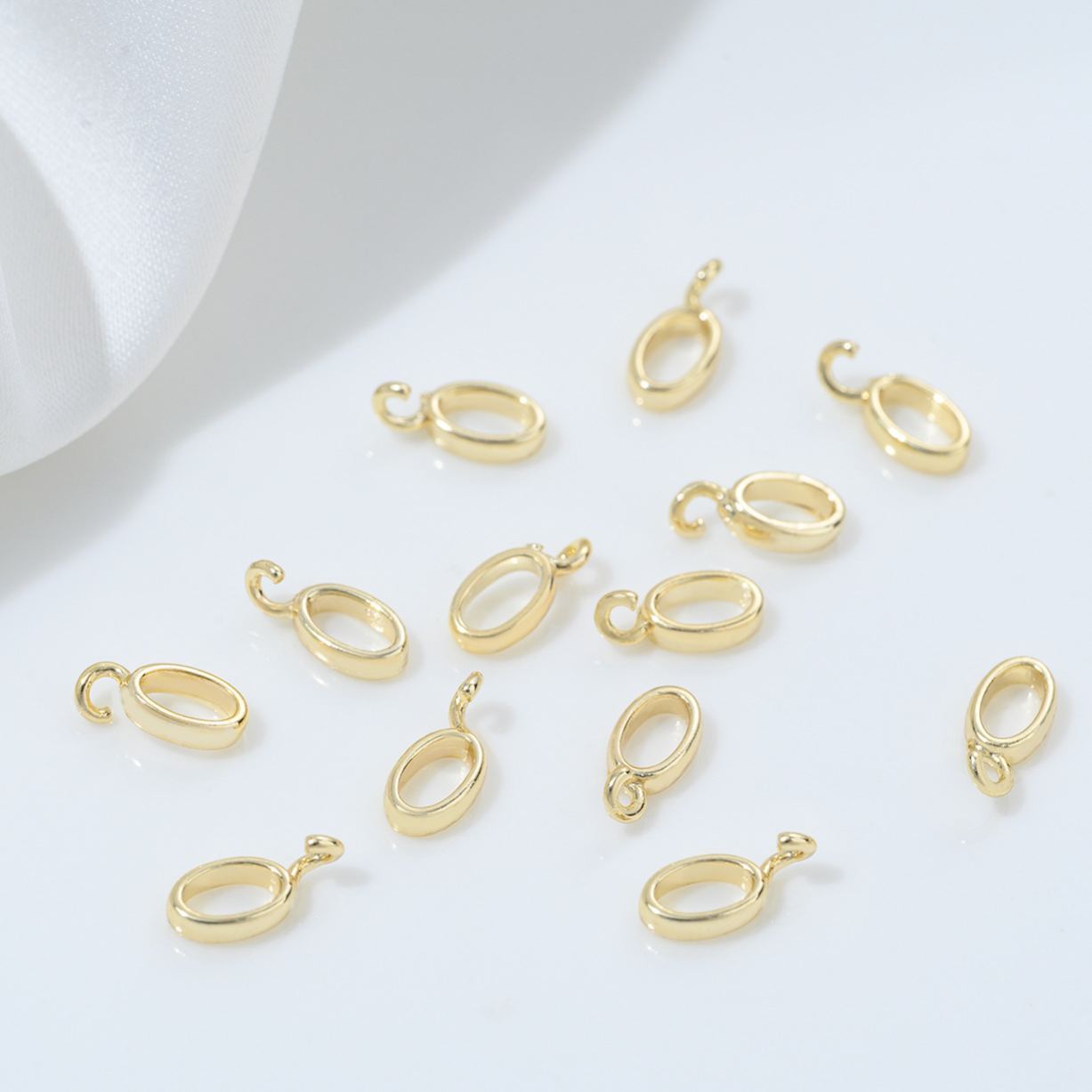 Gold Plated Spacer Beads with Hanging Ring Pendant Accessory 10PCS