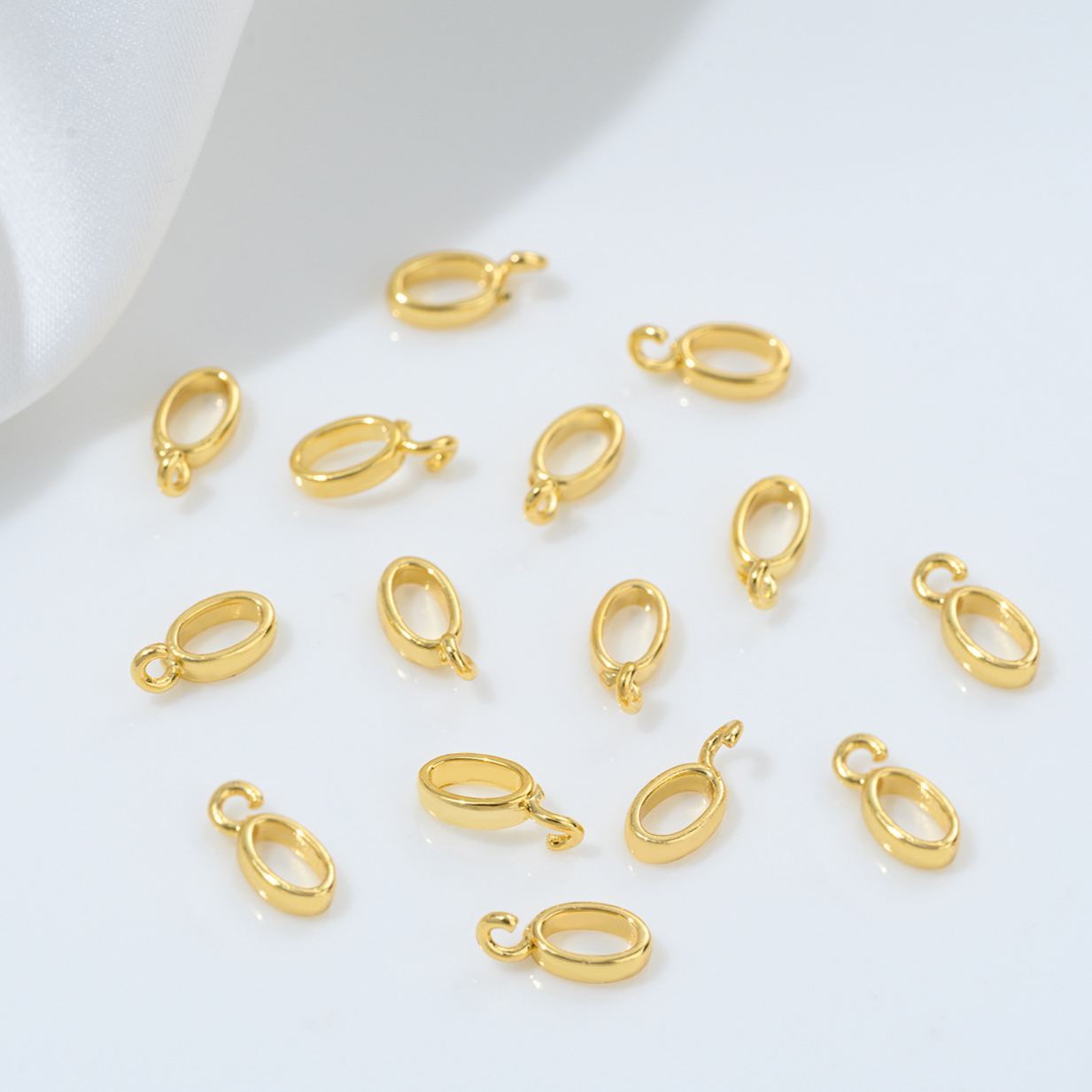 Gold Plated Spacer Beads with Hanging Ring Pendant Accessory 10PCS