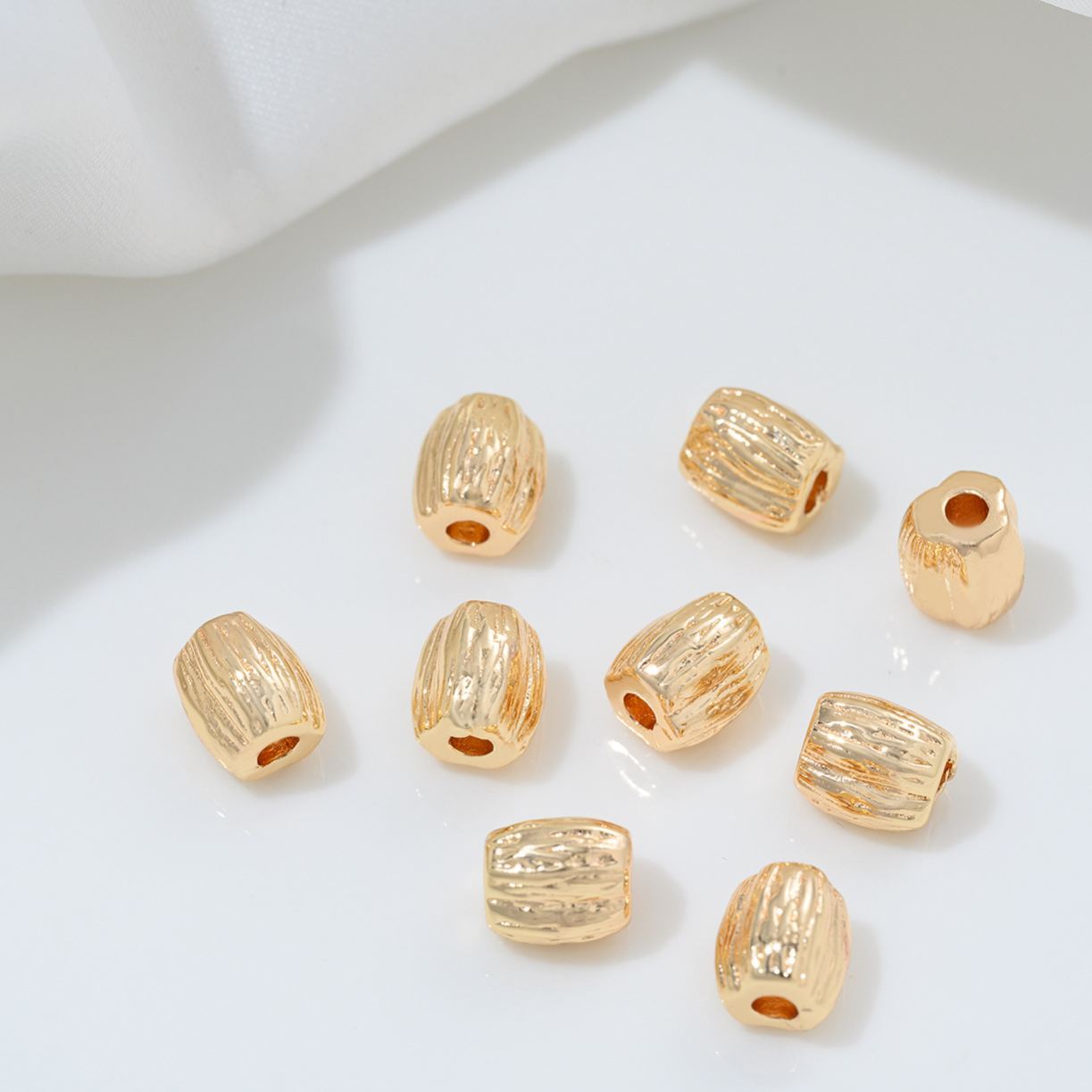 Gold Plated Cubic Zirconia Inlaid Tube Spacer Beads Connector for Jewelry DIY Multiple Style