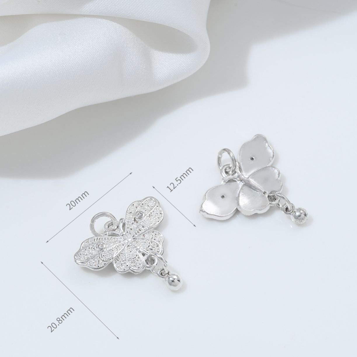 Zirconia Inlaid Butterfly and Bow Charm Pendant with Hanging Rings Multiple Style