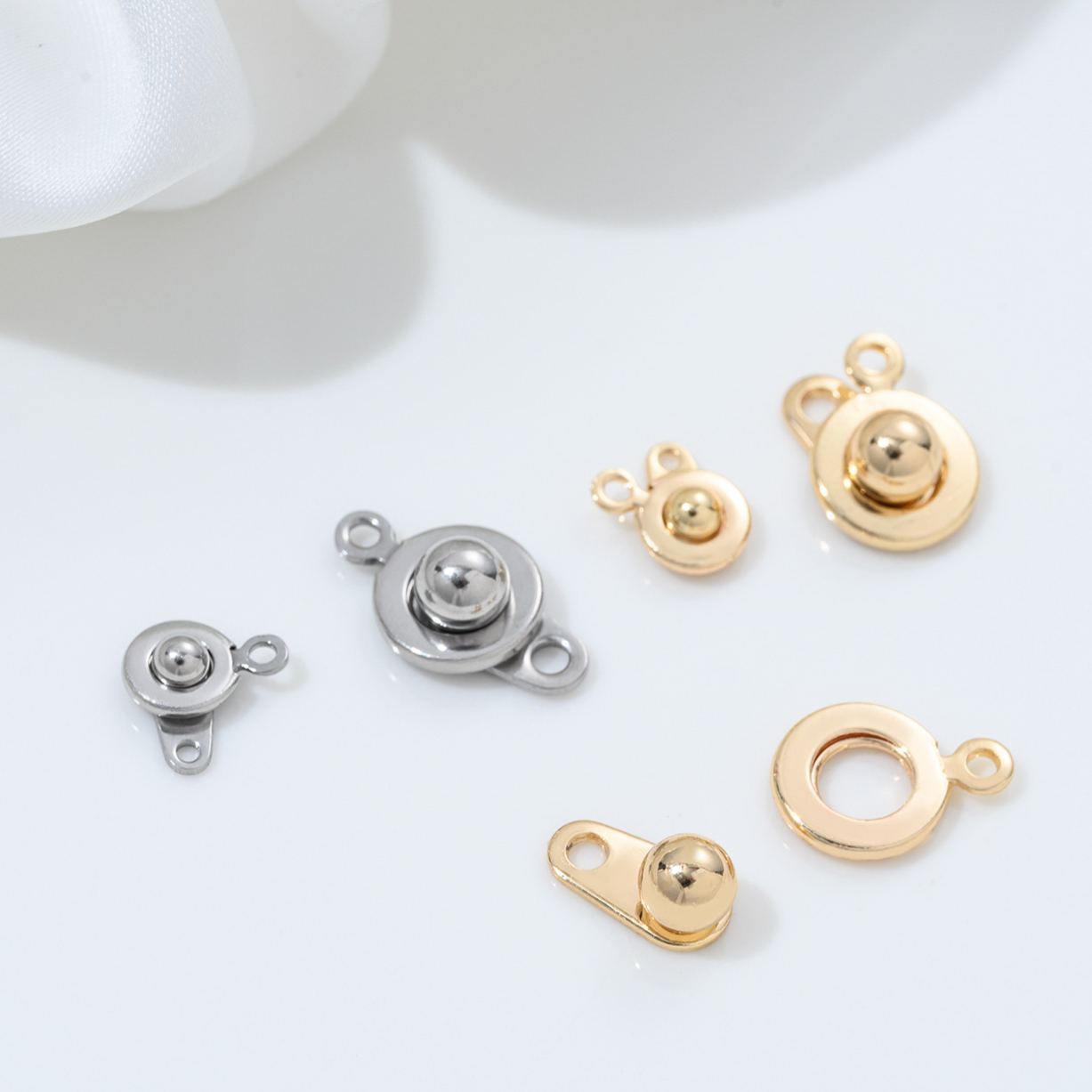 Stainless Titanium Steel Snap Clasp Button Necklace Bracelet Connector 