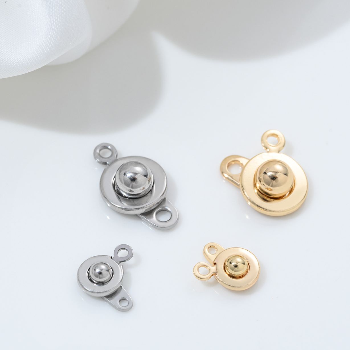 Stainless Titanium Steel Snap Clasp Button Necklace Bracelet Connector 