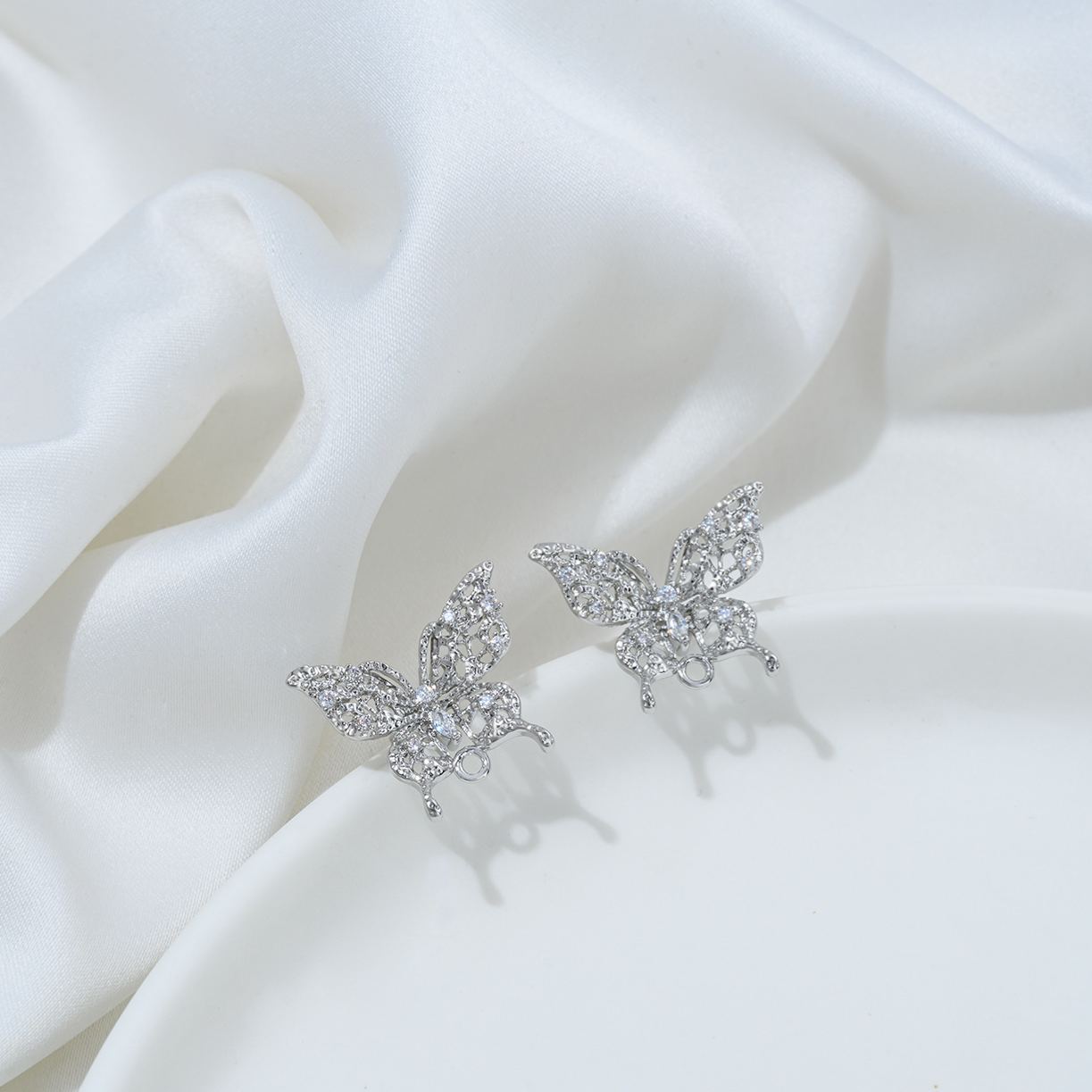 Ornamented Earrings Posts Accessory for Earrings Making