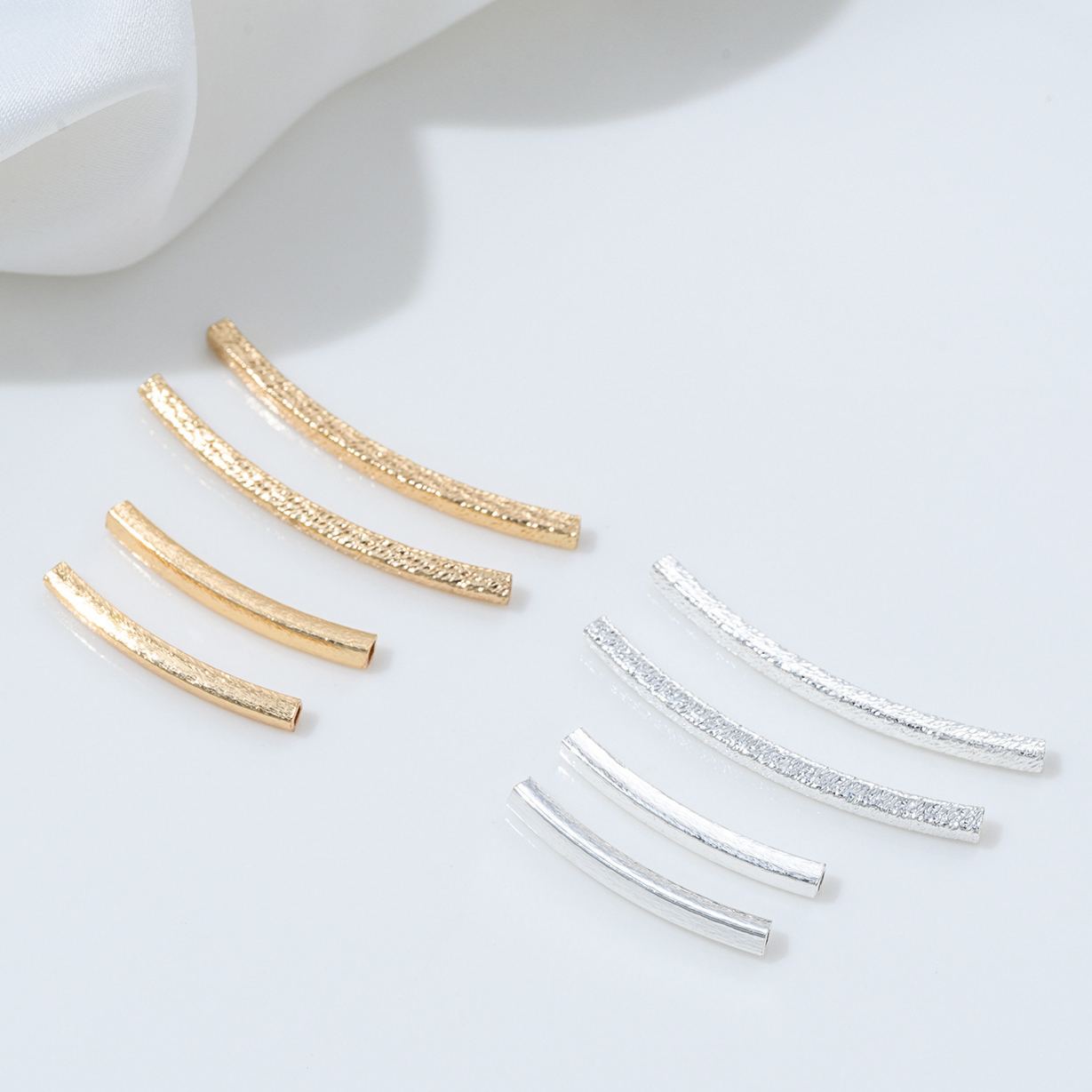 Shining Gold Plated Brass Tube Jewelry Making Accessory
