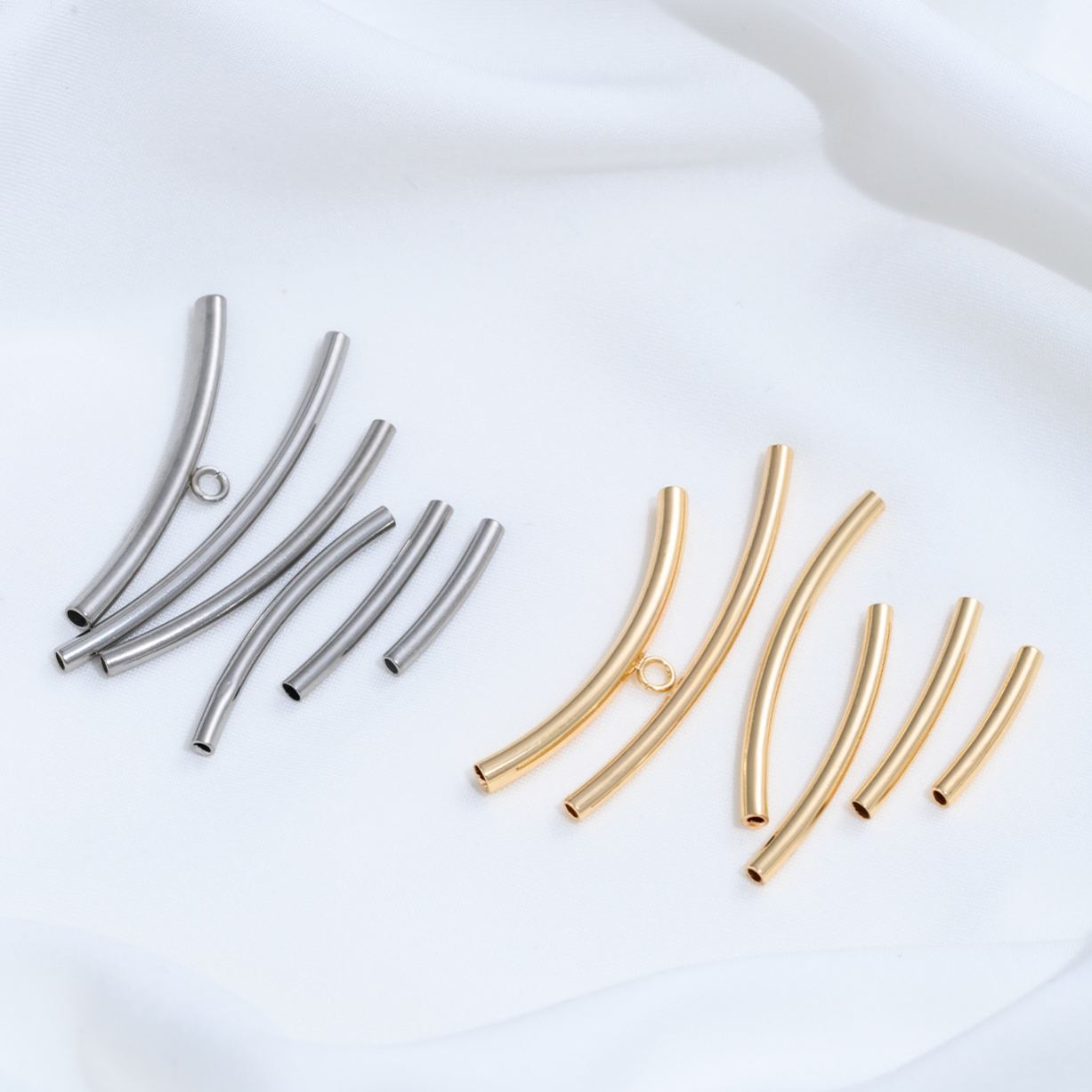 Titanium Steel Arcuate Tube Spacer Jewelry Making Accessory 10pcs