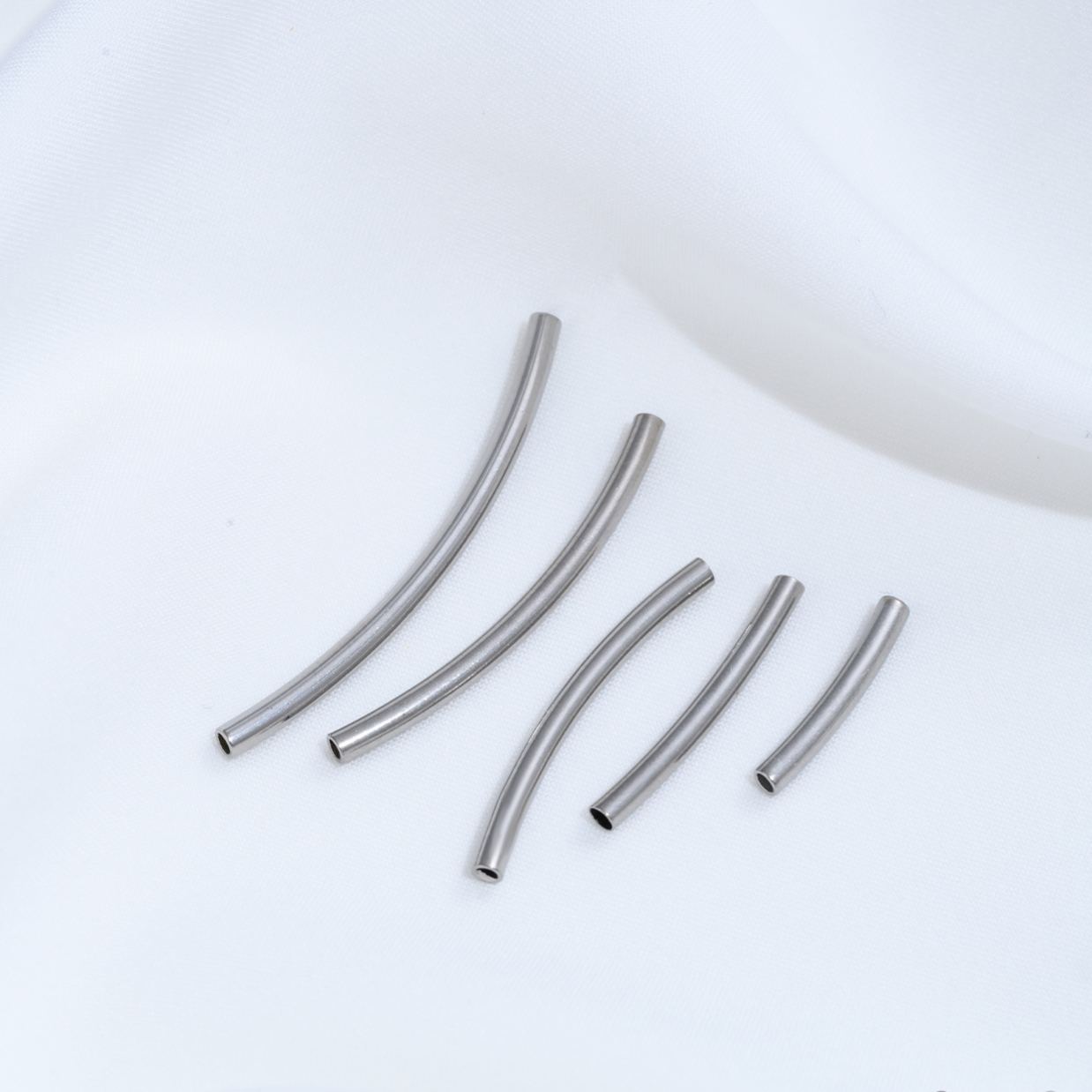 Titanium Steel Arcuate Tube Spacer Jewelry Making Accessory 10pcs