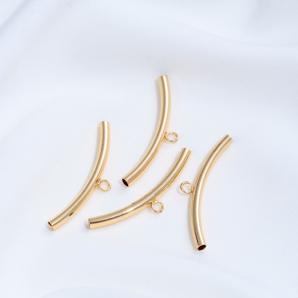 Titanium Steel Arcuate Tube Spacer Jewelry Making Accessory 10pcs
