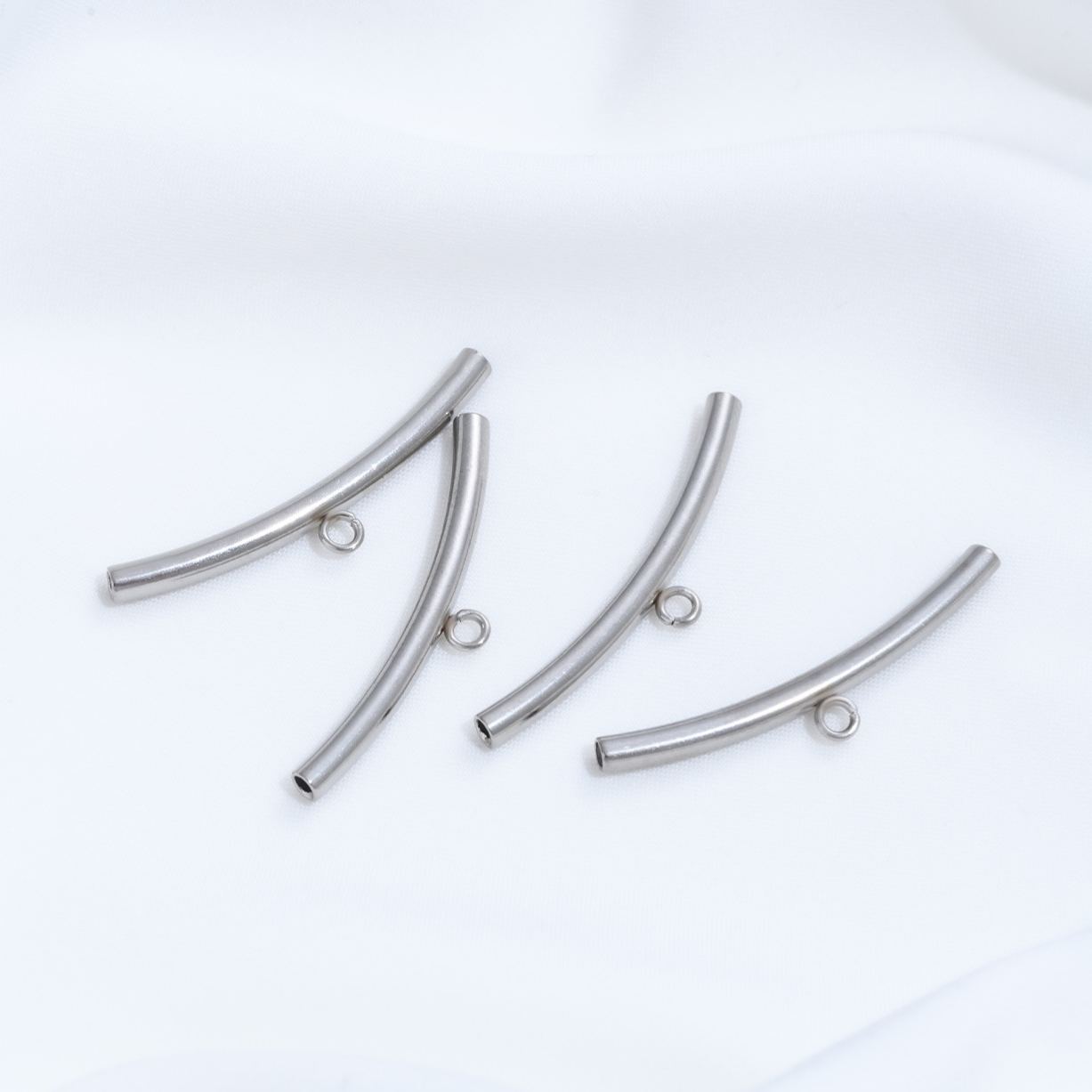 Titanium Steel Arcuate Tube Spacer Jewelry Making Accessory 10pcs