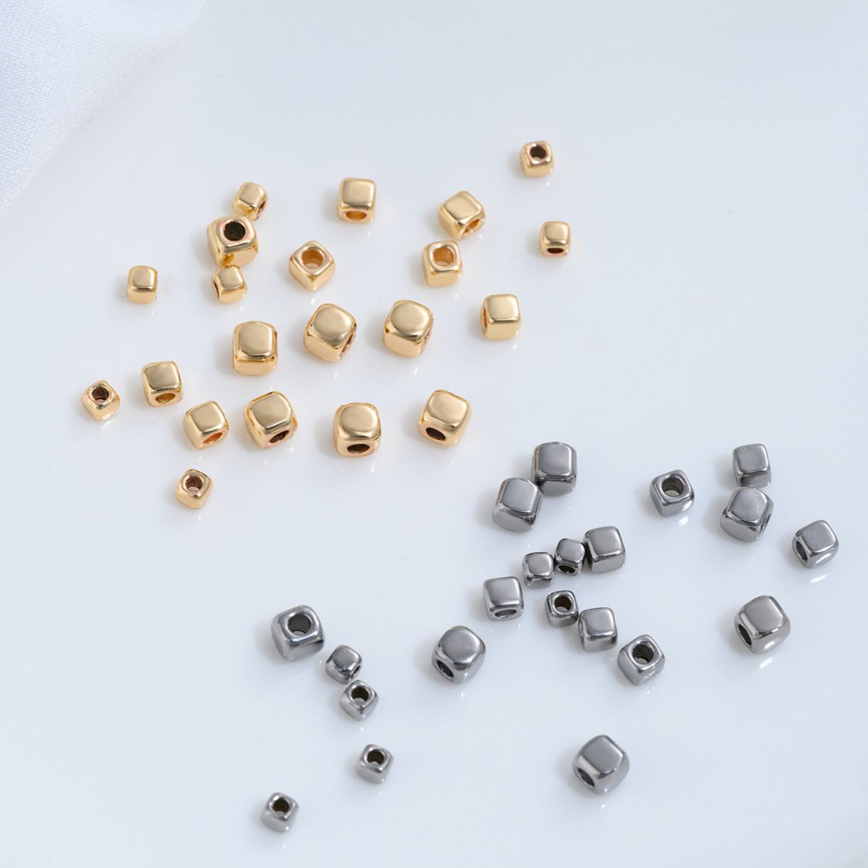 Titanium Steel Cube Beads Spacer Beads for Jewelry Making Multiple Size