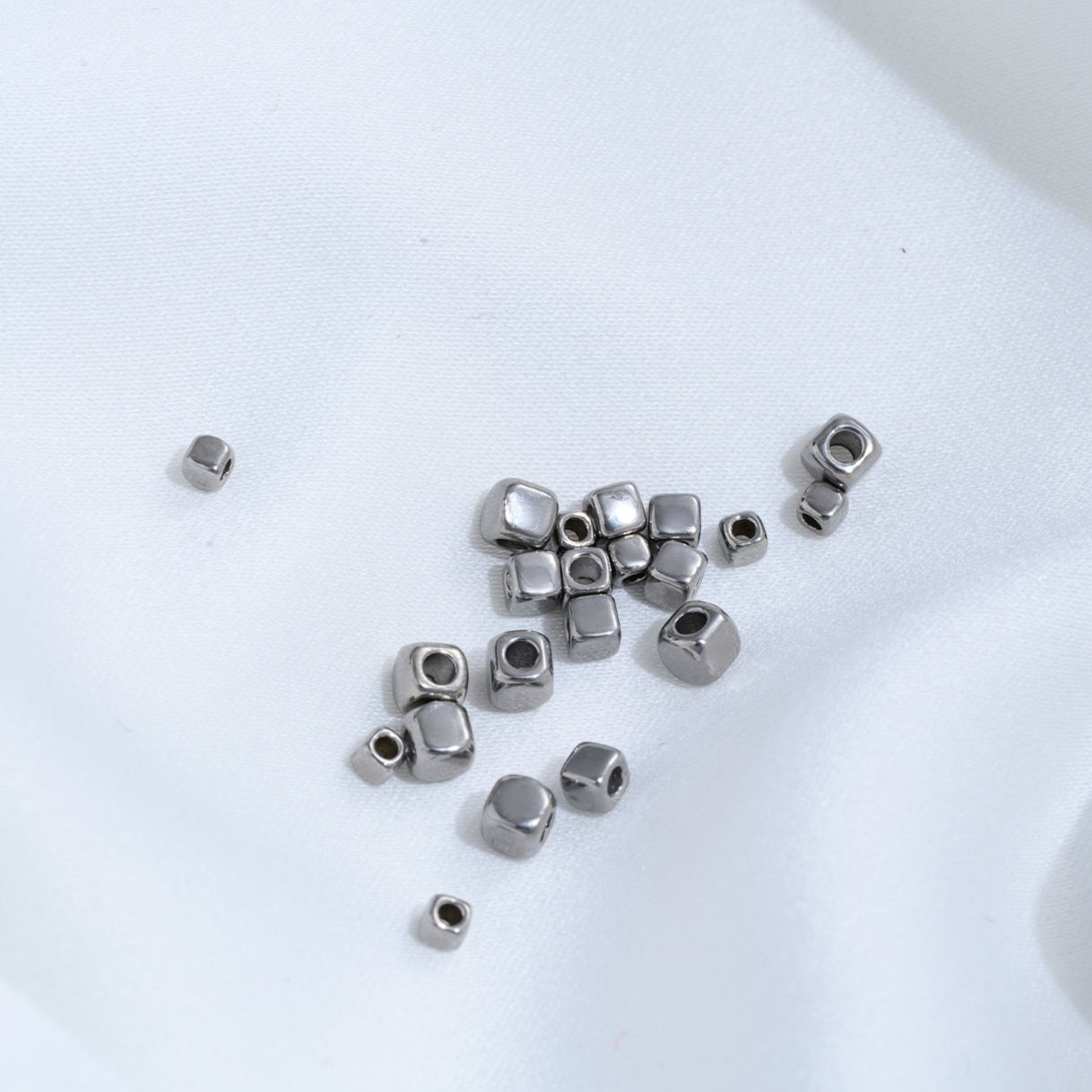 Titanium Steel Cube Beads Spacer Beads for Jewelry Making Multiple Size