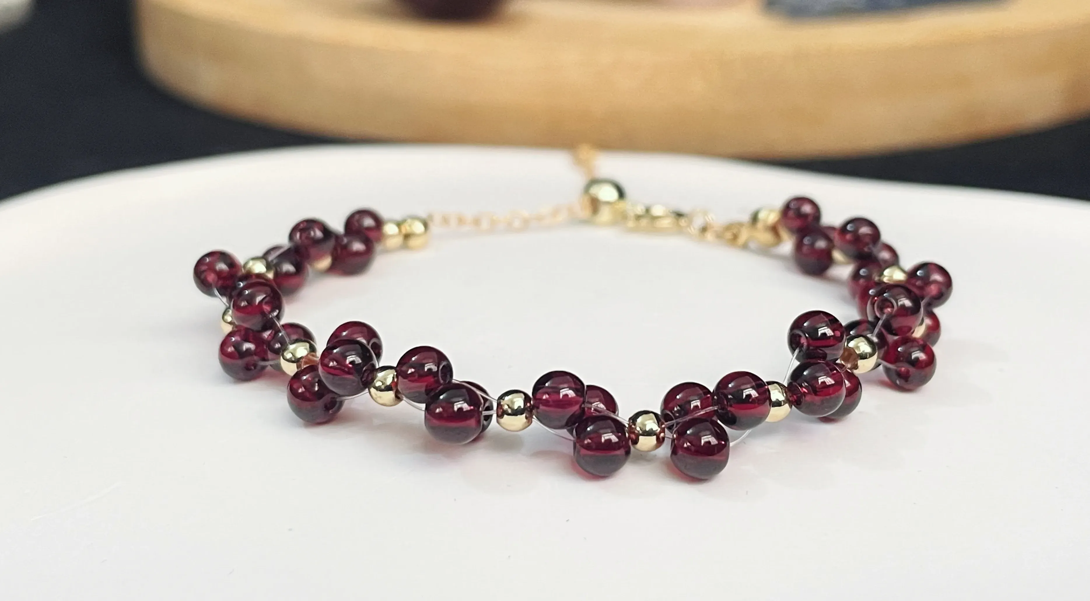 garnet woven bracelet