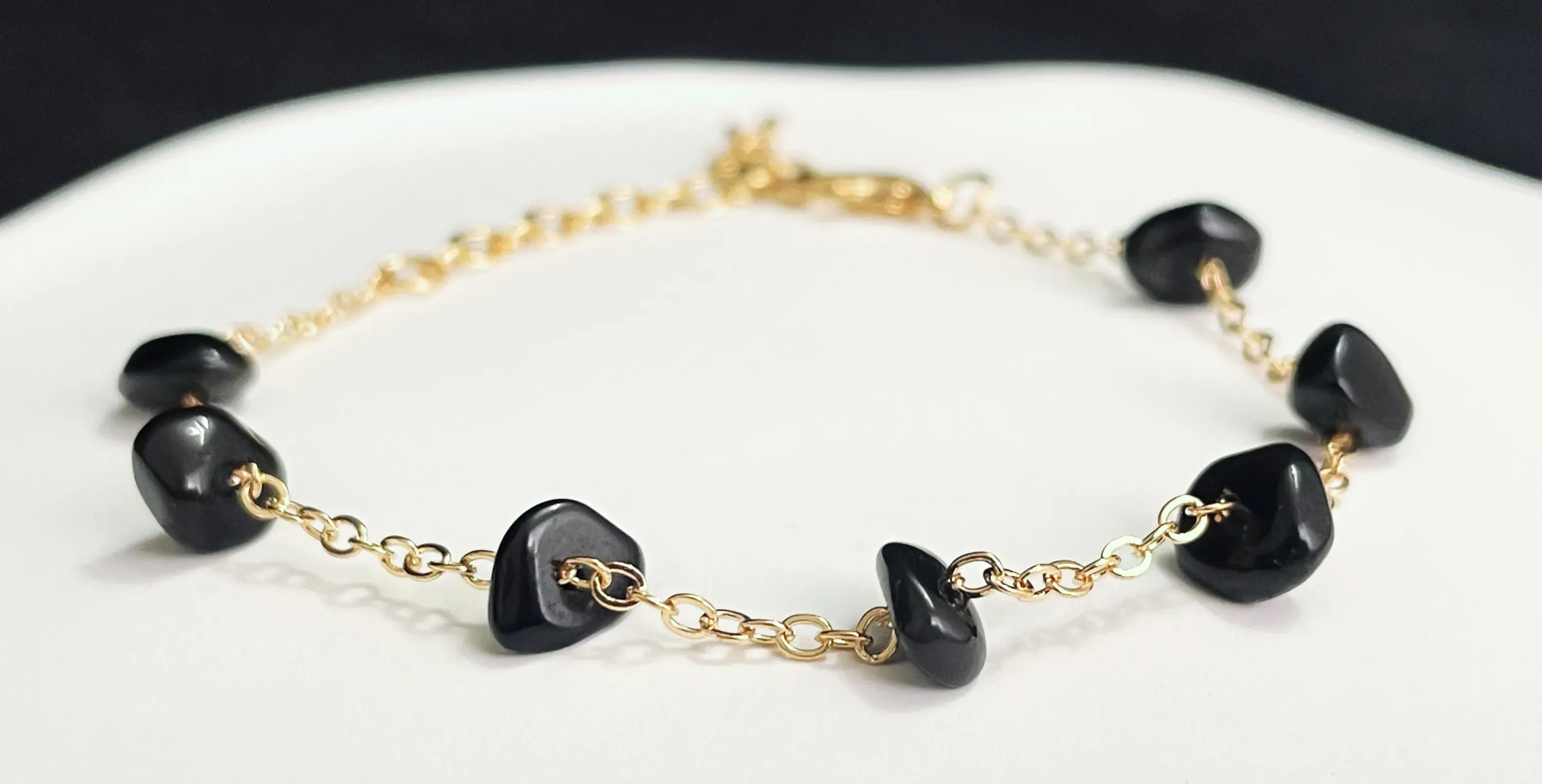obsidian minimalist bracelet