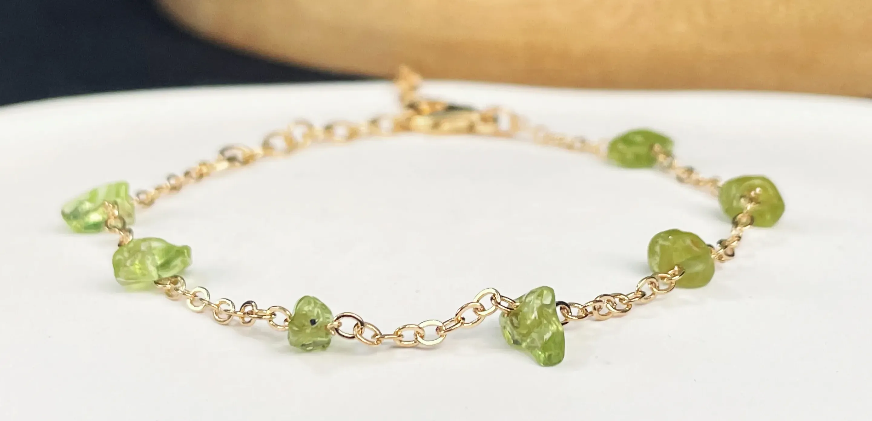 peridot minimalist bracelet