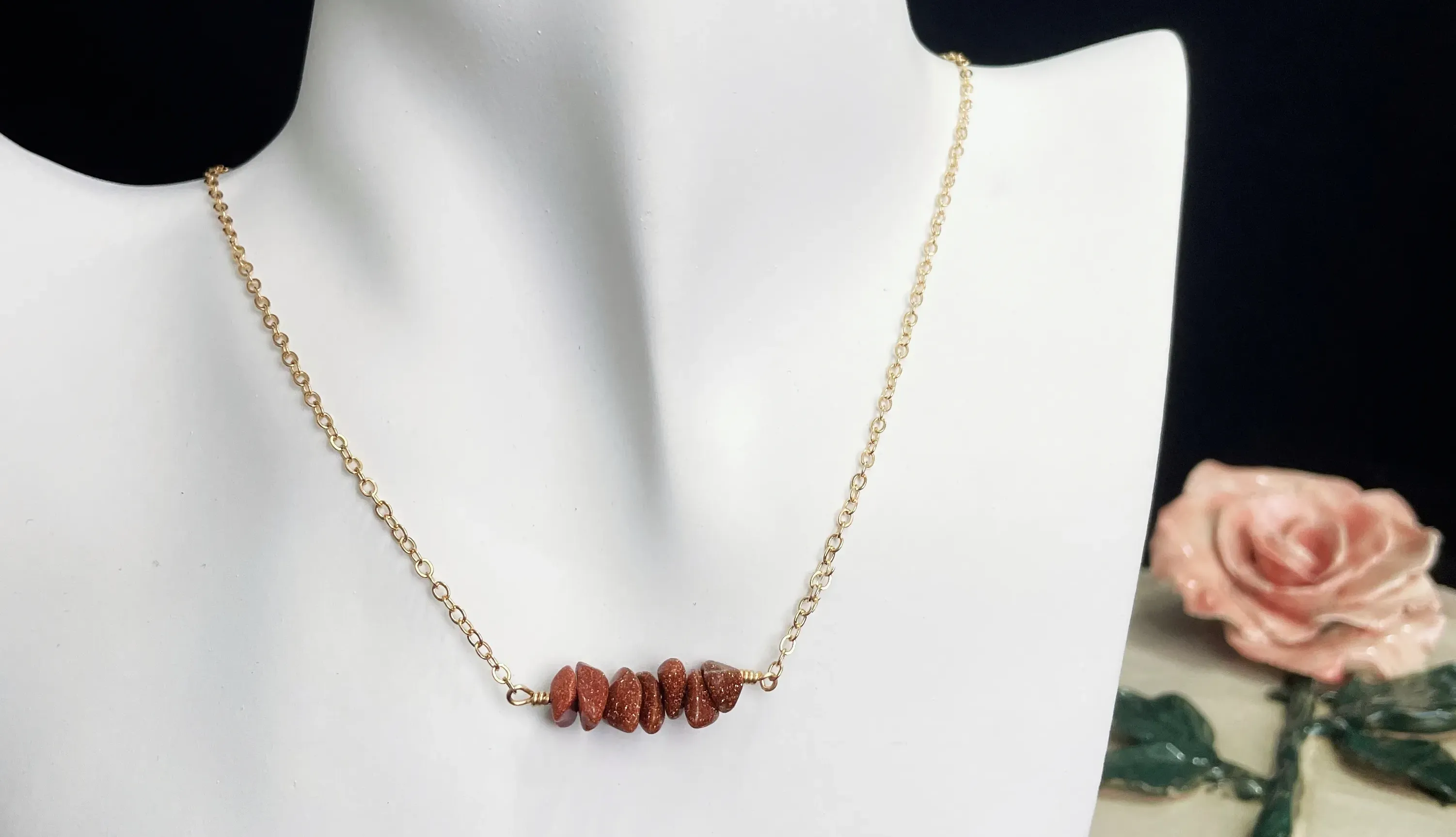 gold stone necklace