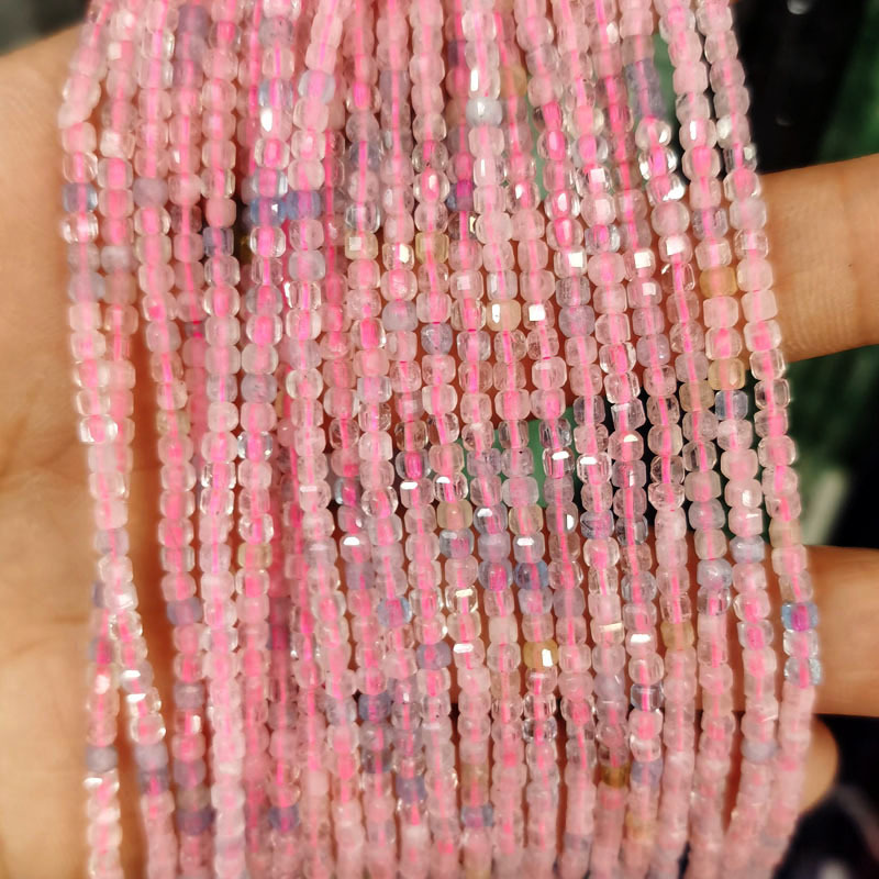 Natural Gemstone 2.5*2.5mm Square Faced Beads Strand