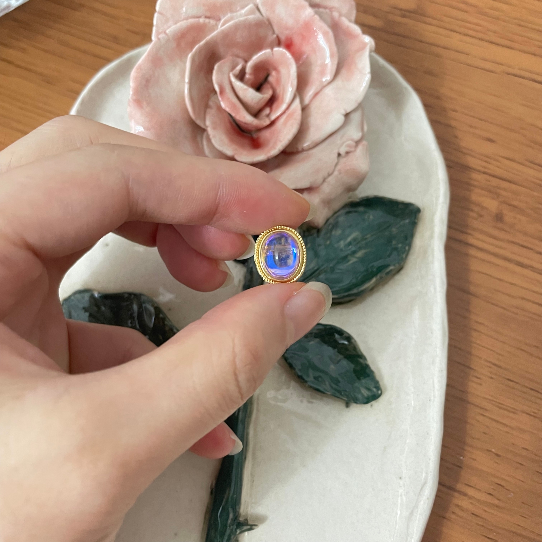 Oval Zircon Ancient Method Inlaid Jewelry Accessories