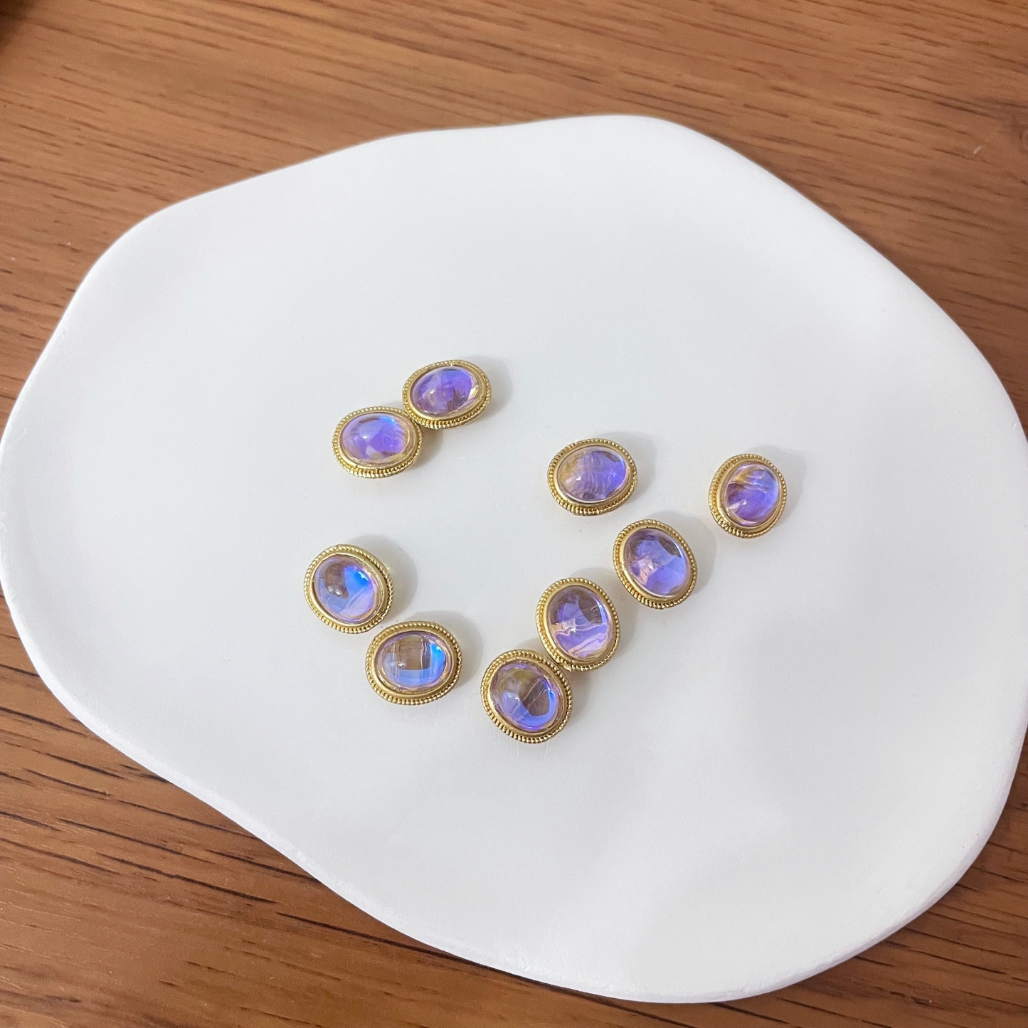 Oval Zircon Ancient Method Inlaid Jewelry Accessories