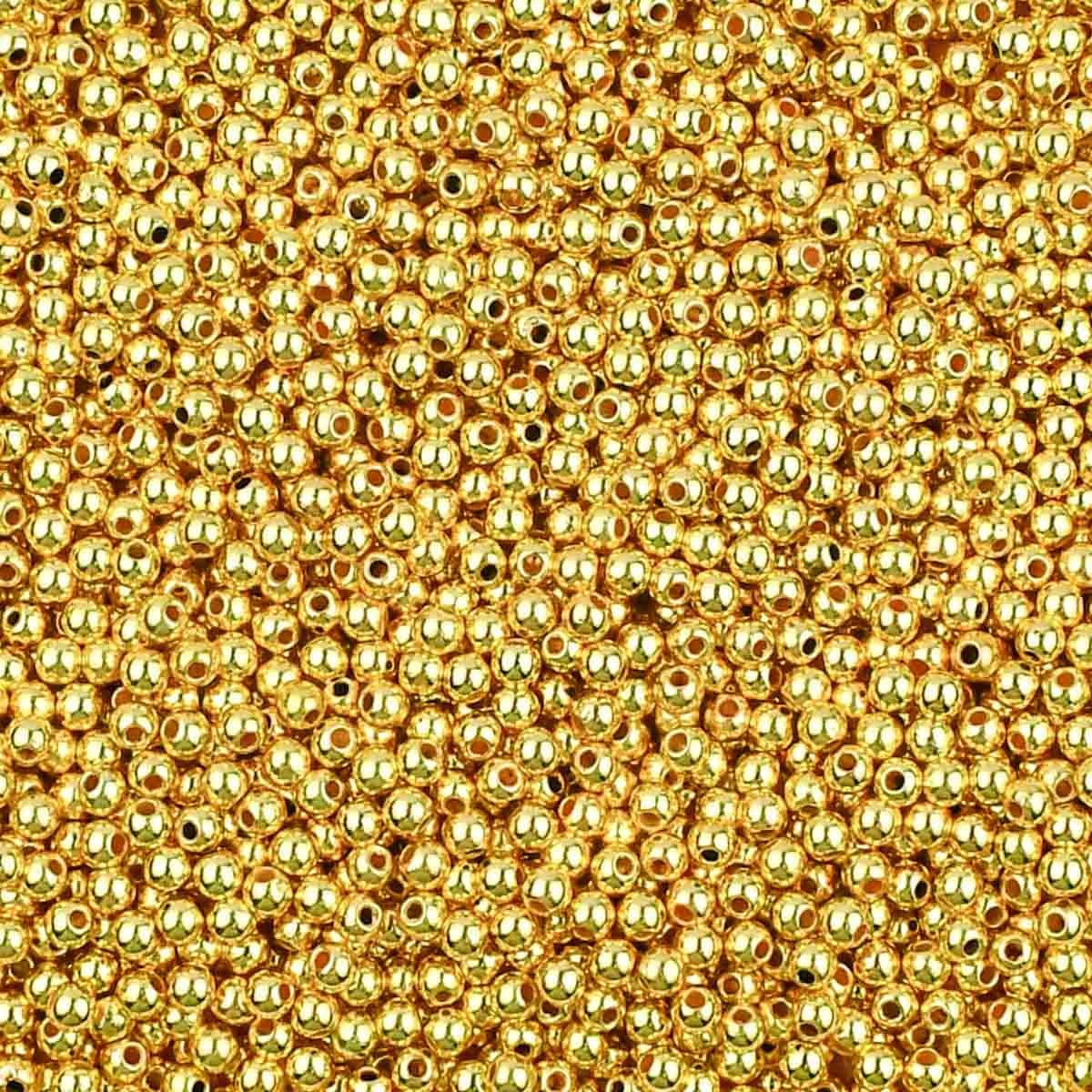 Smooth Round Beads Gold Beads for Jewelry Making