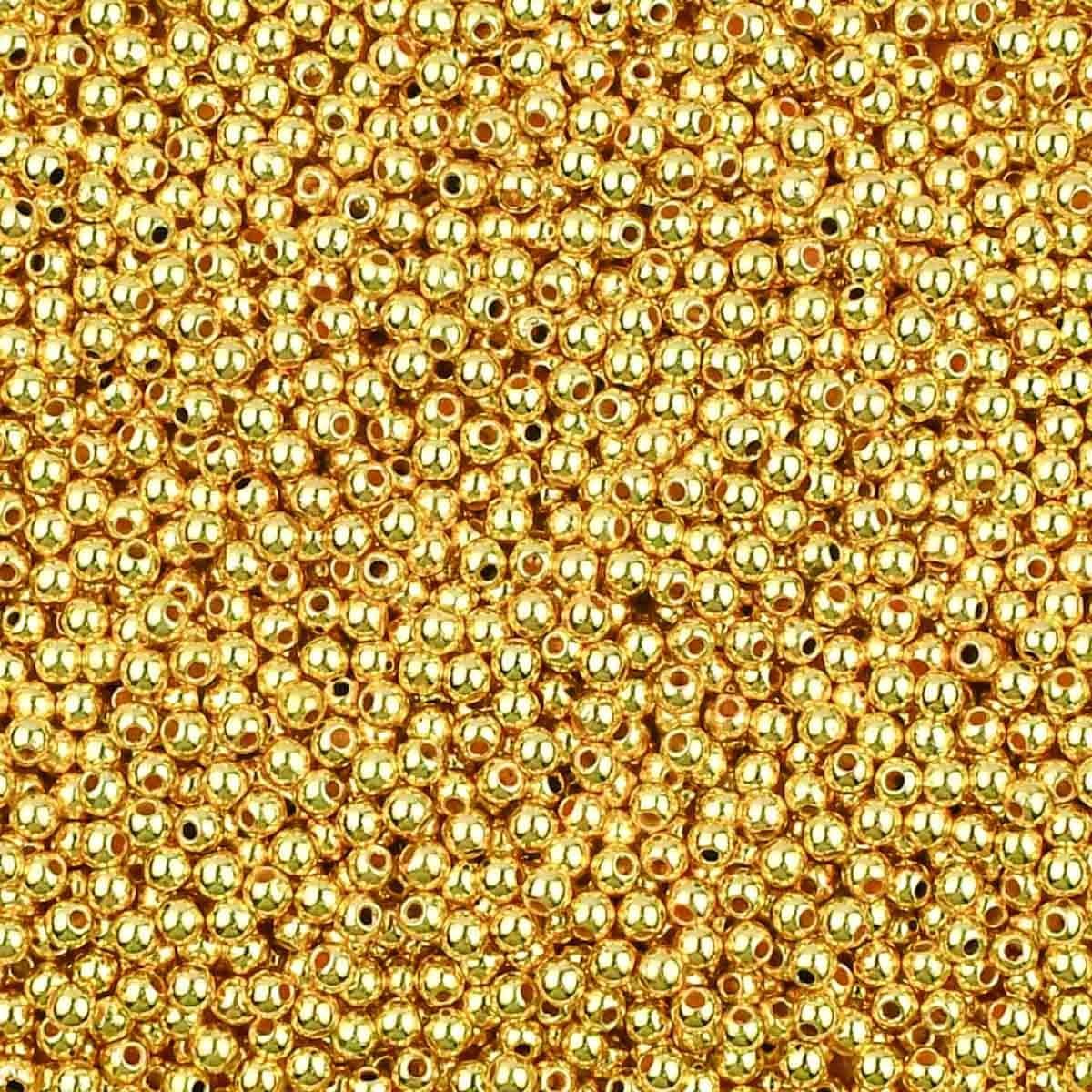Smooth Round Beads Gold Beads for Jewelry Making
