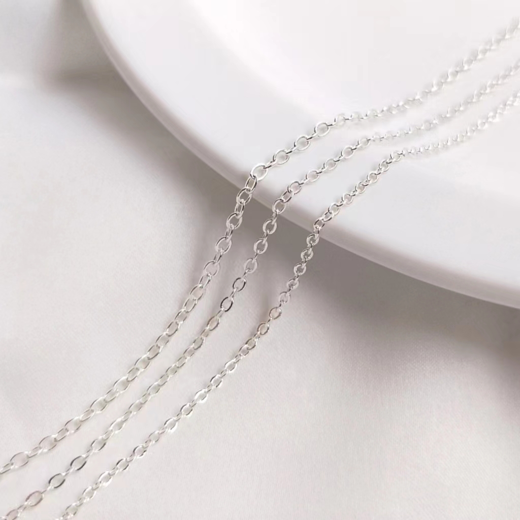 Silver and 14k Gold O-Shape Chain 1M