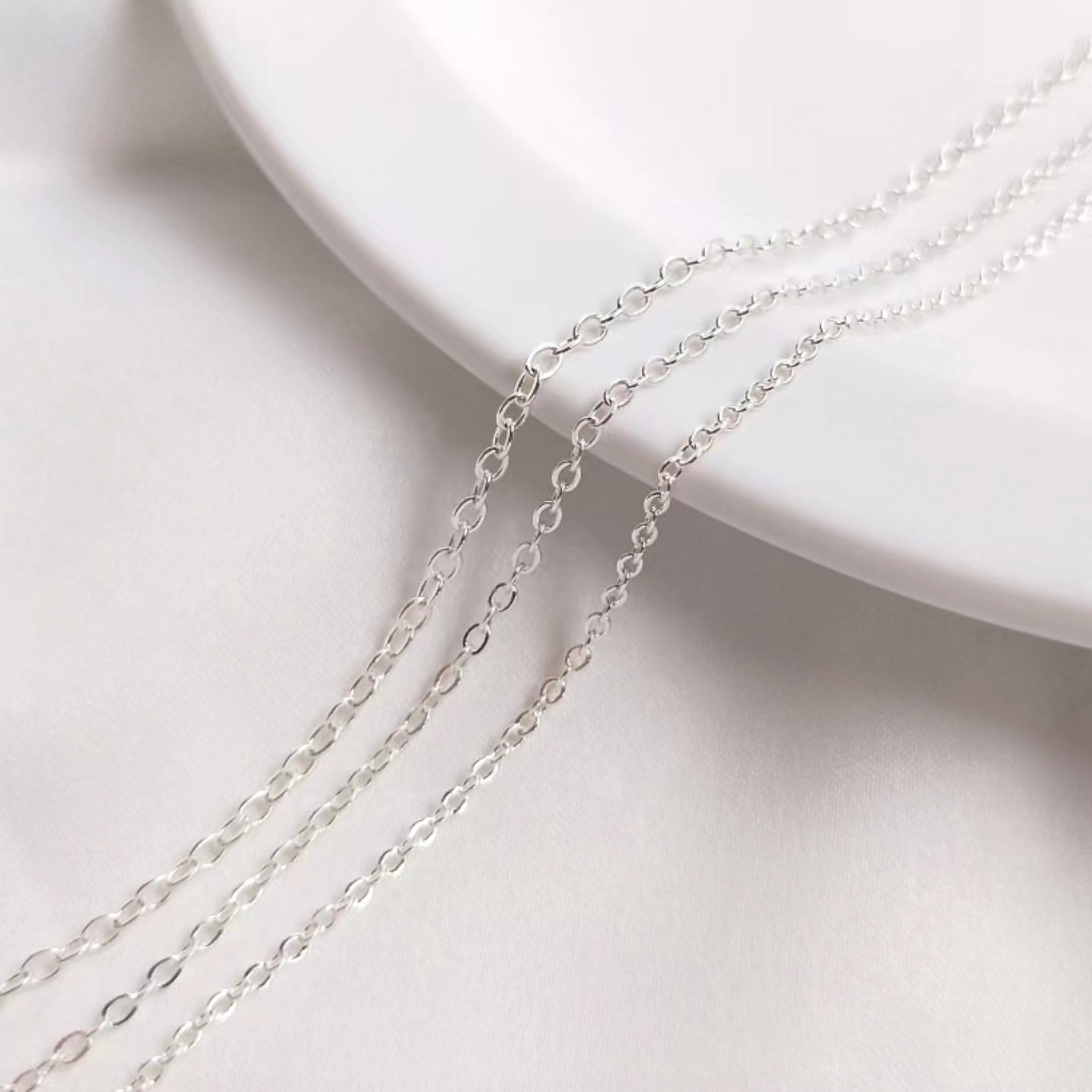 Silver and 14k Gold O-Shape Chain 1M