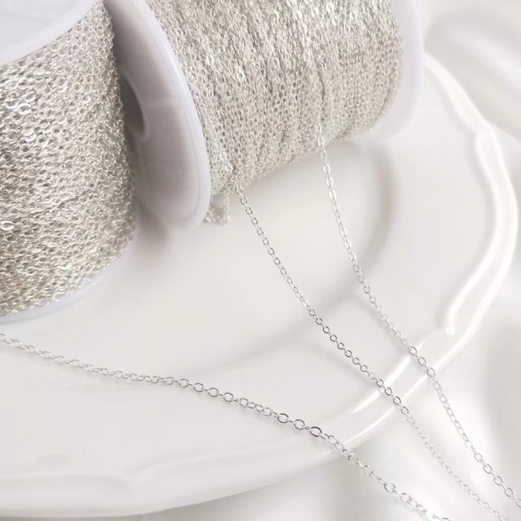 Silver and 14k Gold O-Shape Chain 1M