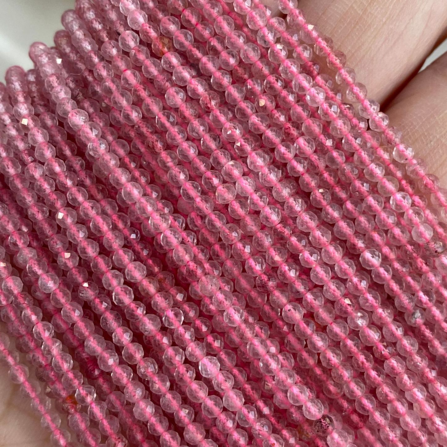 Natural Gemstone 2mm 3mm 4mm Faced Beads Strand