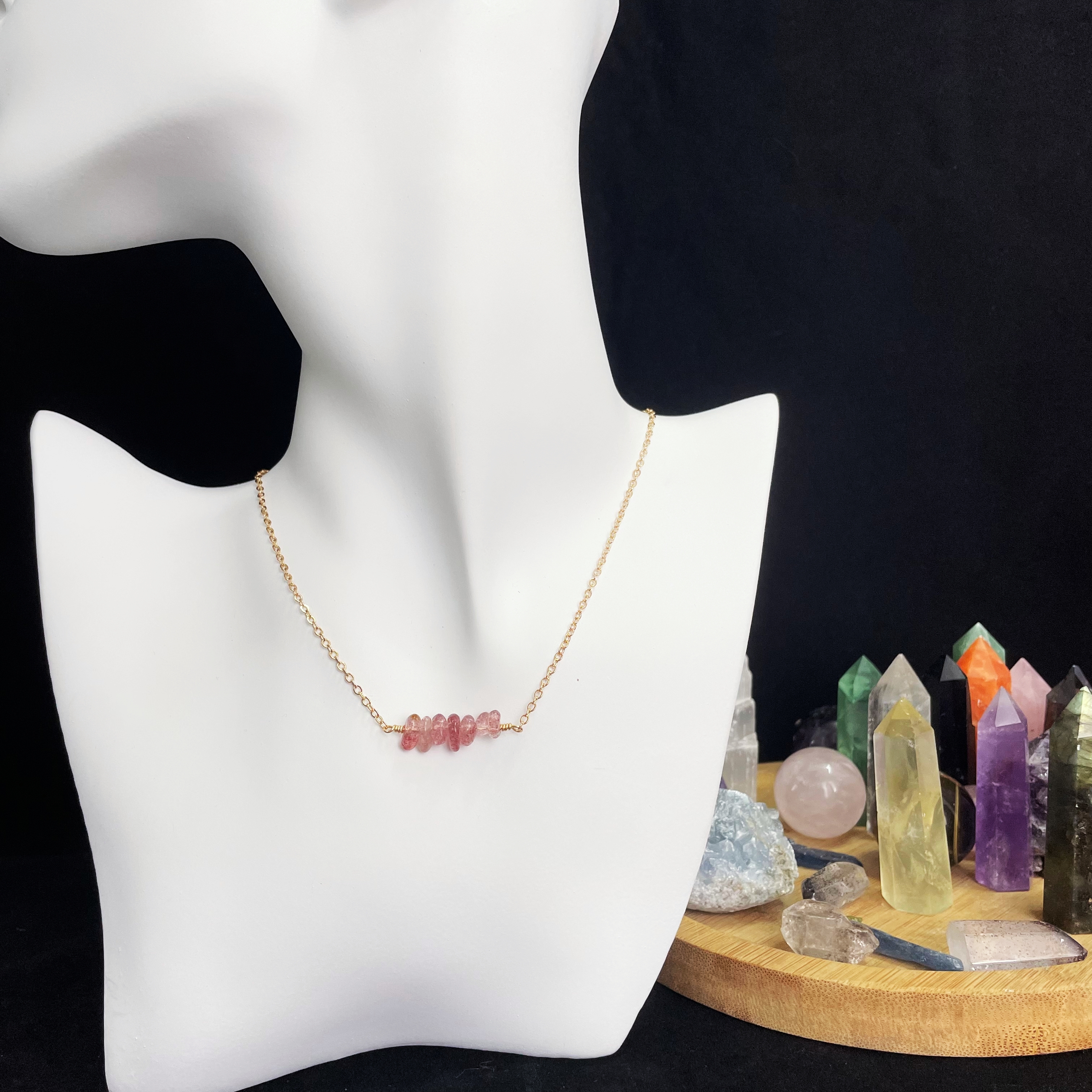 Minimalist Gemstones Necklace
