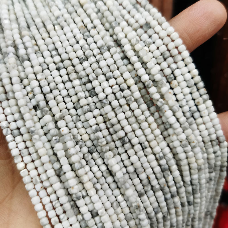 Natural Gemstone 2.5*2.5mm Square Faced Beads Strand