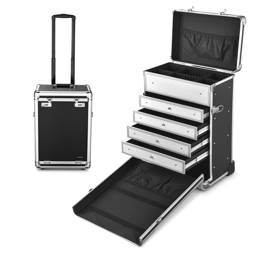 Byootique Fuhold Rolling Jewelry Display Case 4 Drawers Travel Makeup