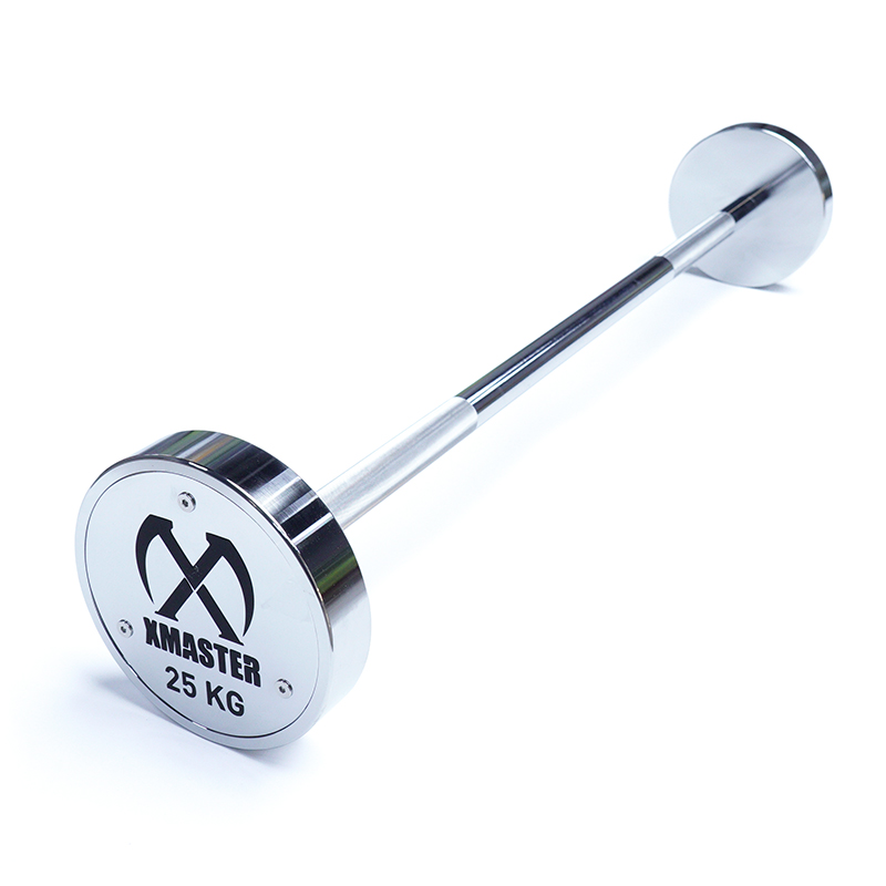 Chromed Steel Fixed Straight / Curl Barbell (KG）