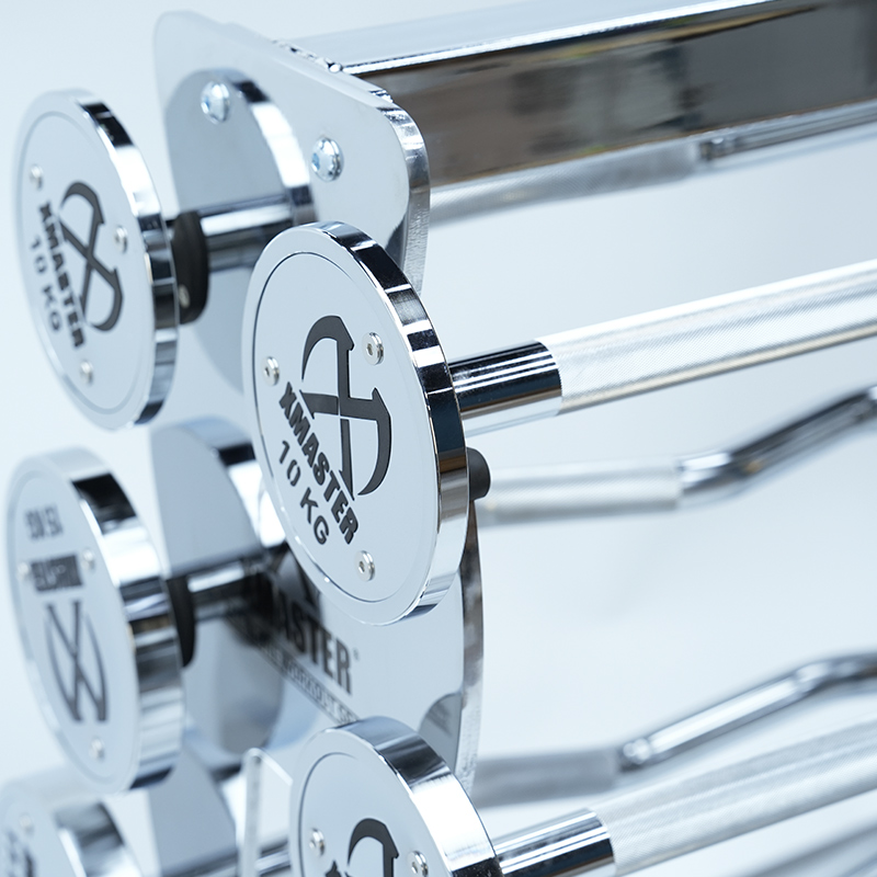 XMASTER Chromed Steel Fixed EZ Barbells