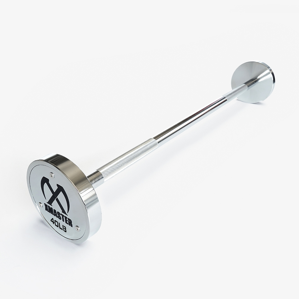 Chromed Steel Fixed Straight / Curl Barbell