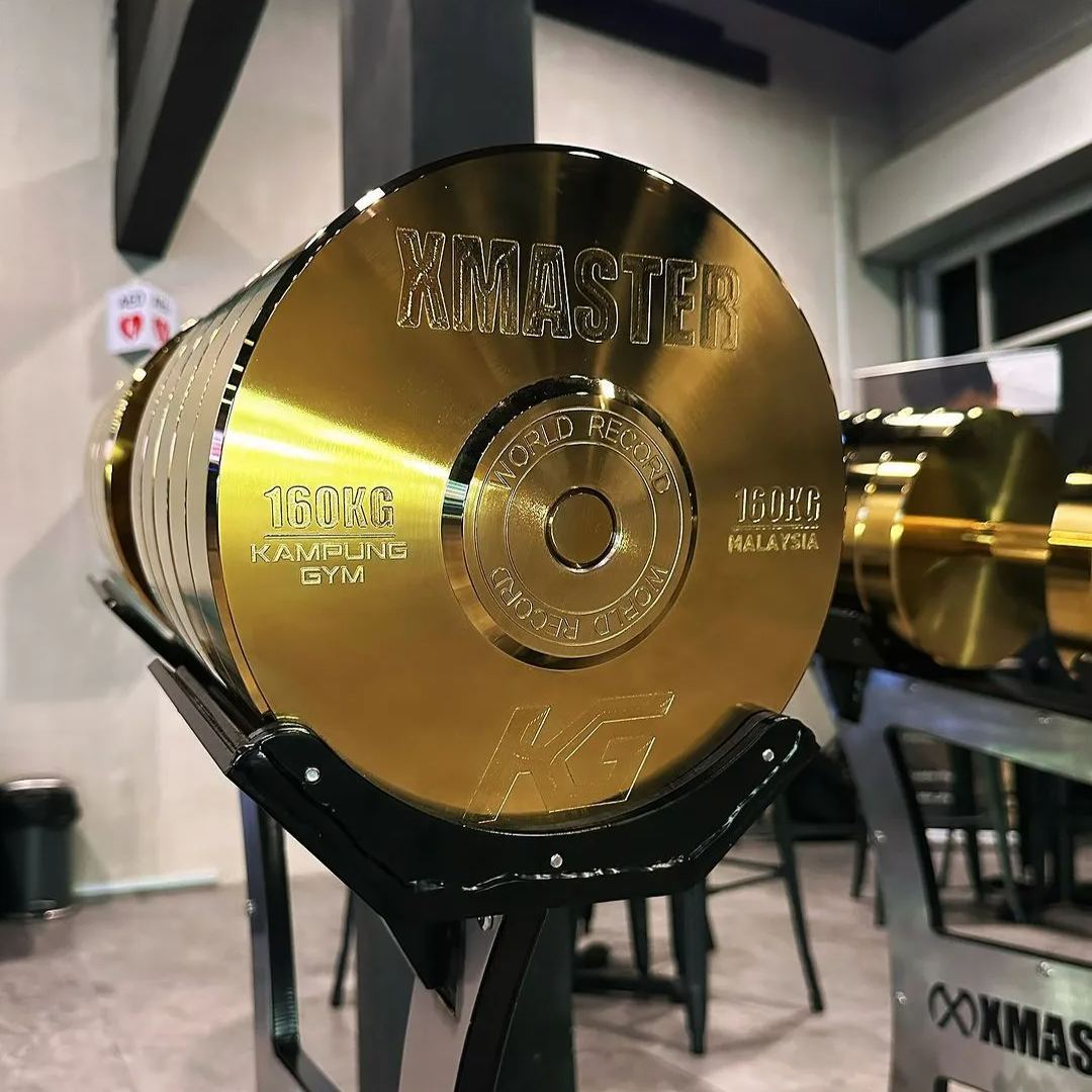 XMASTER Gold-Colored Chrome Fixed Steel Dumbbells (set)