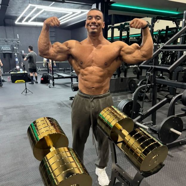 350lb Customized Gold Dumbbells