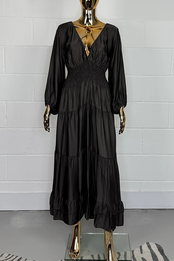 V-Neck Satin Dress