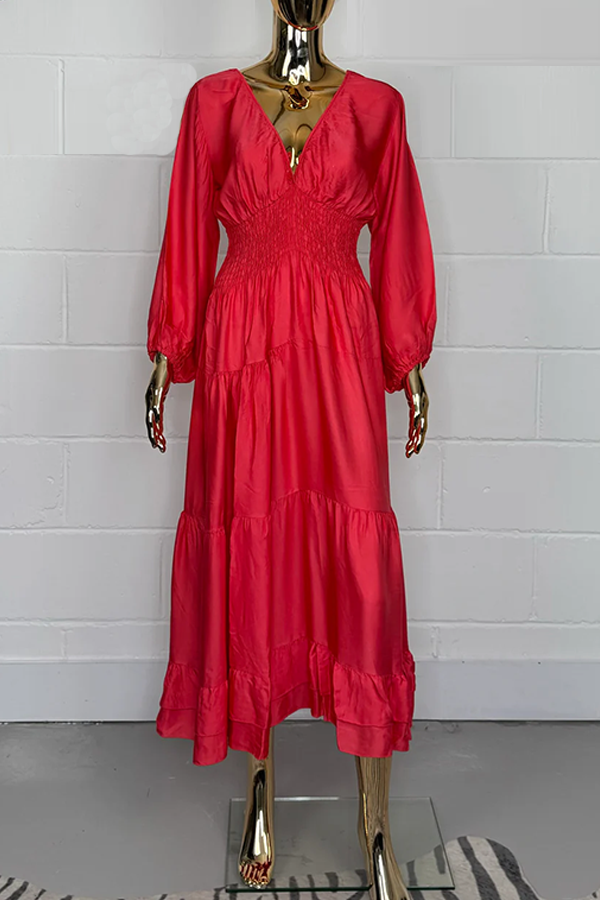 V-Neck Satin Dress