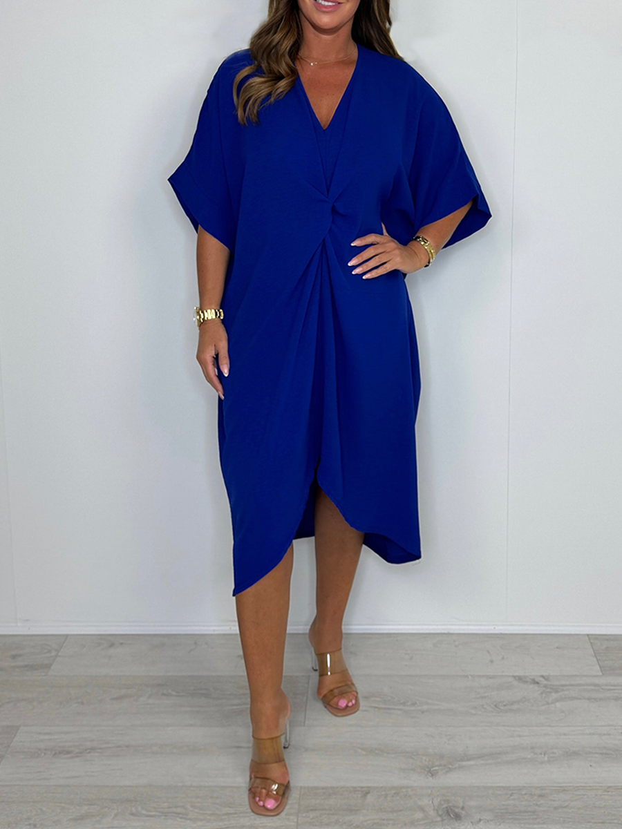 Short Sleeve Maxi Dress With Knot Detail 