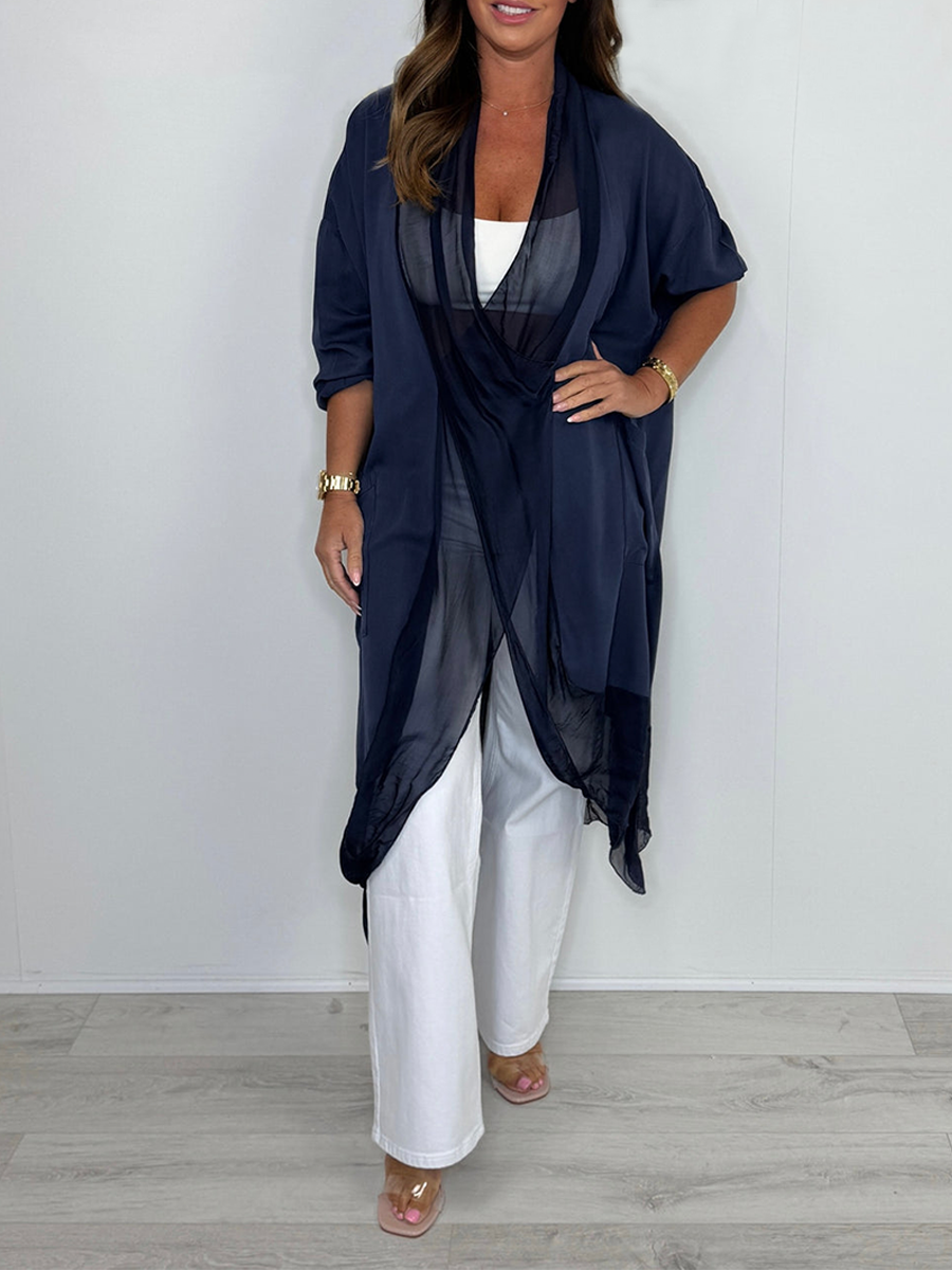 Silk Crossover Front Top With Pockets