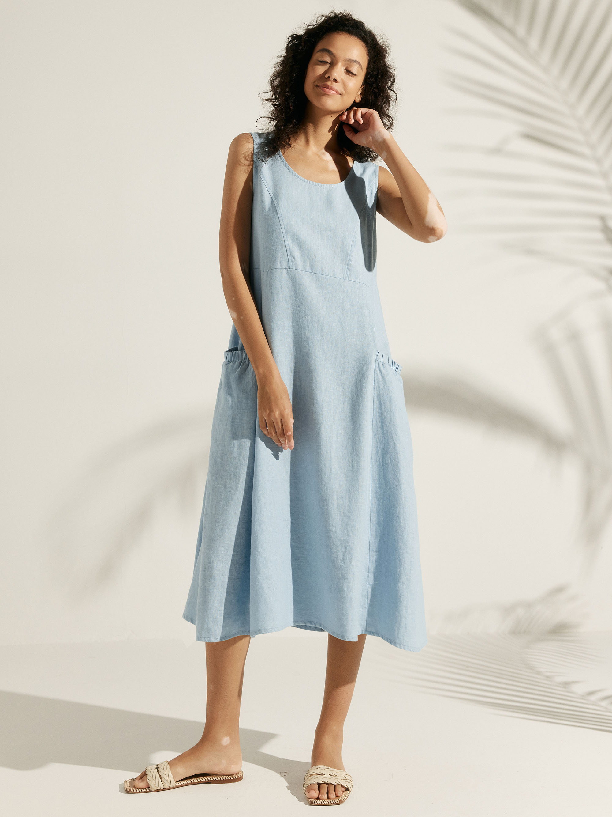 Linen swing dress best sale