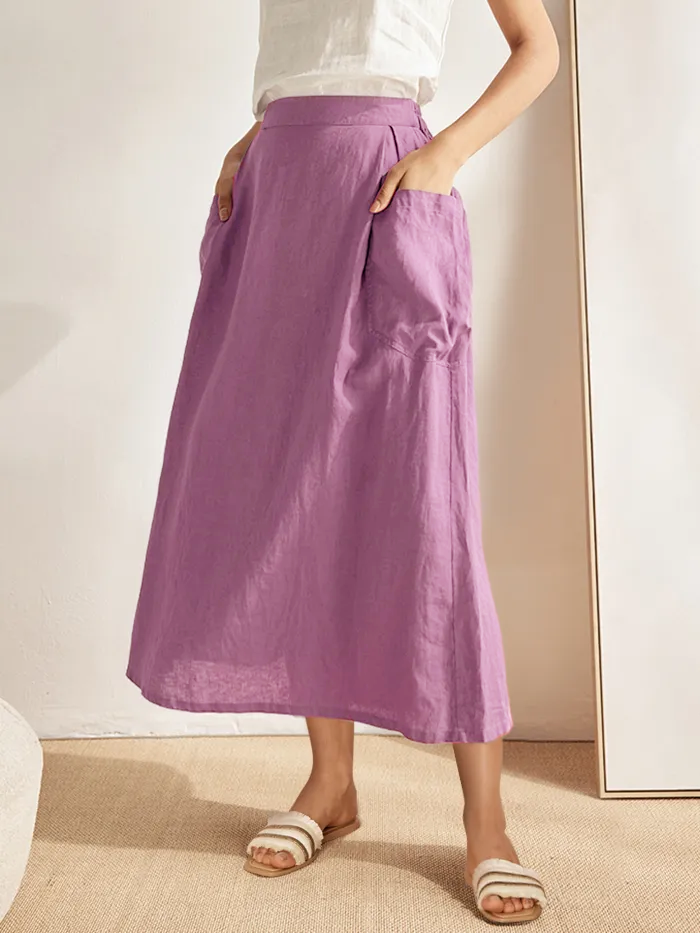 100 clearance linen skirt