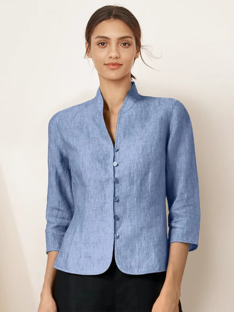 Linen shirt jacket womens best sale