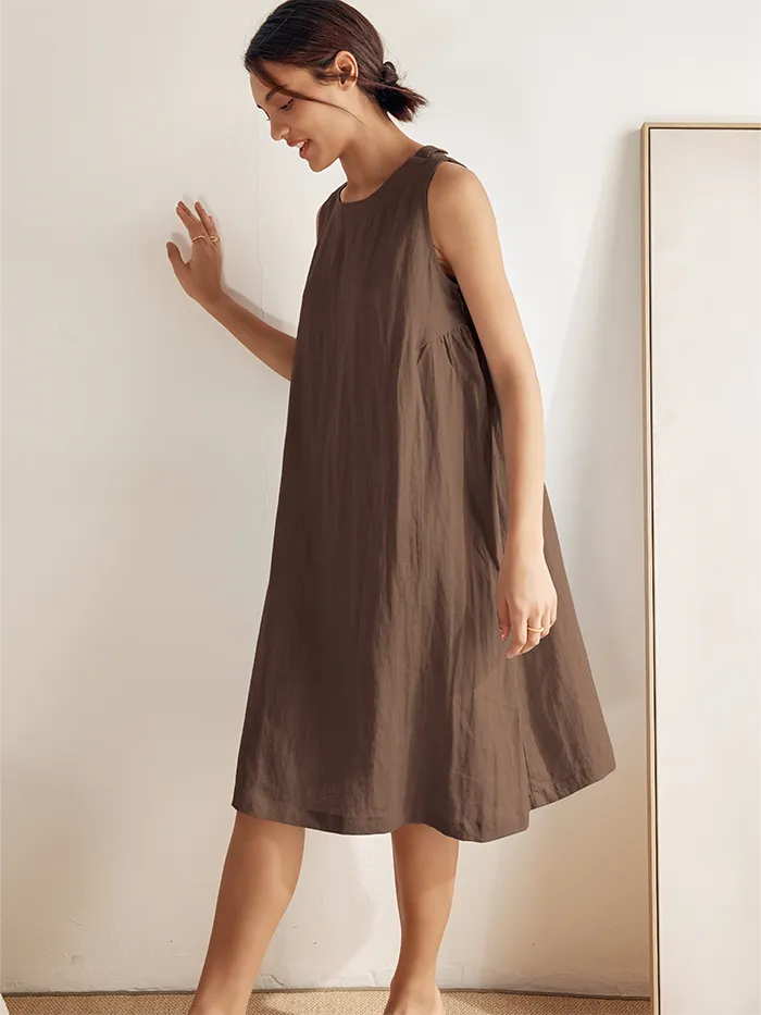 Brown Sleeveless Dress