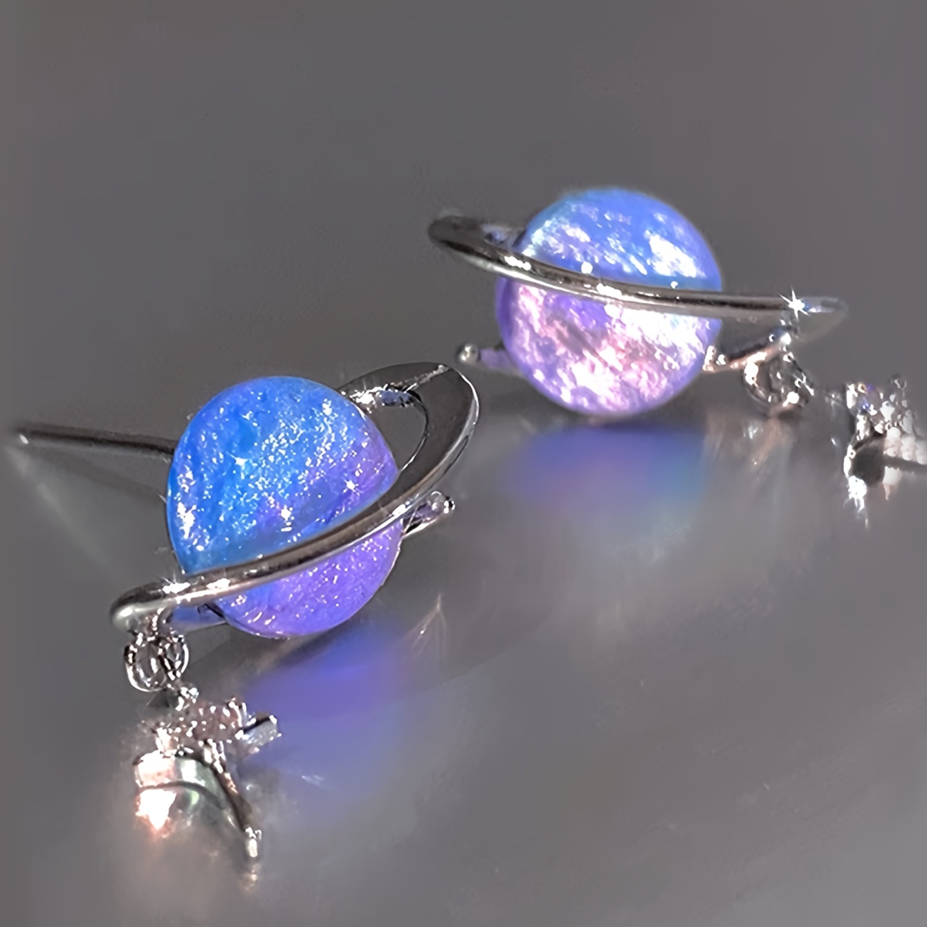 Planet Design Star Pandantiv Sparkling Zircon Încrustat Cercei Pandantiv Elegant Stil Simplu Cadou rafinat pentru femei