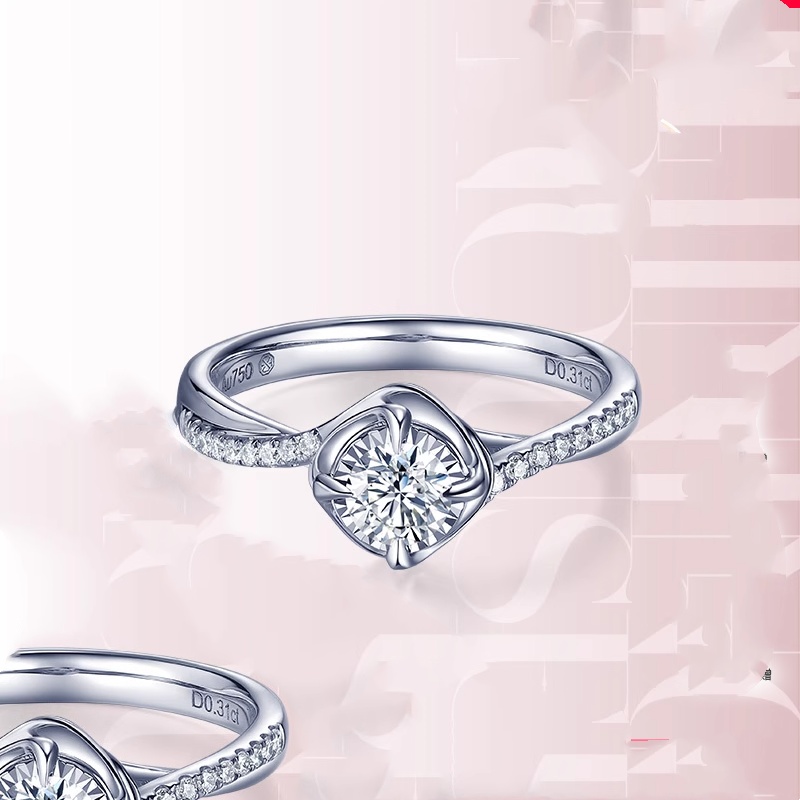 Diamond Family 18K zlatý diamantový prsteň srdiečka GIA 30 minút ružový bozk