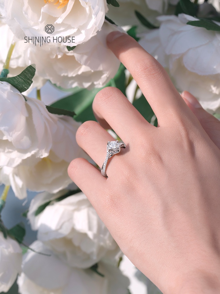 Diamond Family 18K zlatý diamantový prsteň srdiečka GIA 30 minút ružový bozk