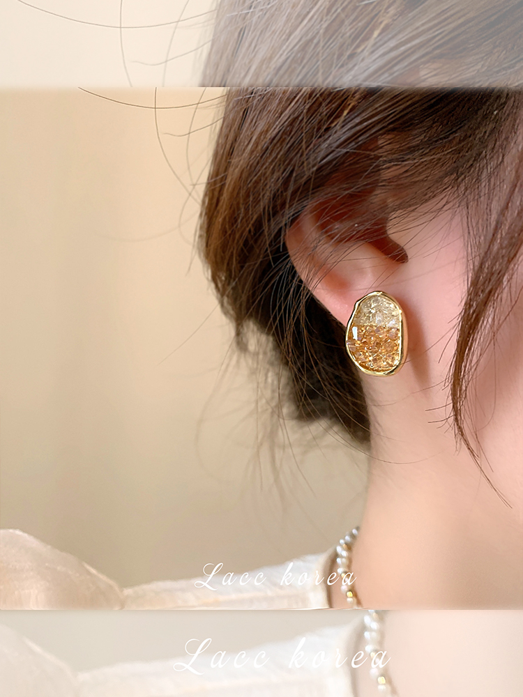 Original [Designer] Dance Weliedon Orange Soda Cercei neregulați cu pietre prețioase naturale Cercei la modă